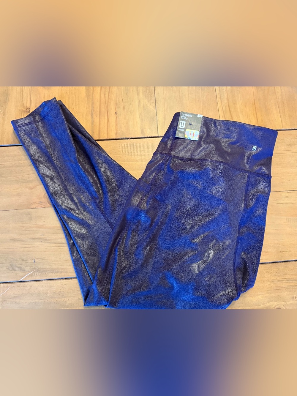 Ideology Shimmery Blue and Black High-Rise Leggings